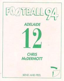 1994 Select AFL Stickers #12 Chris McDermott Back